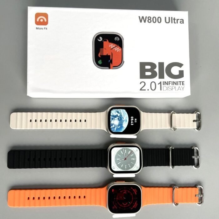 W800 Ultra Smartwatch in three different colors