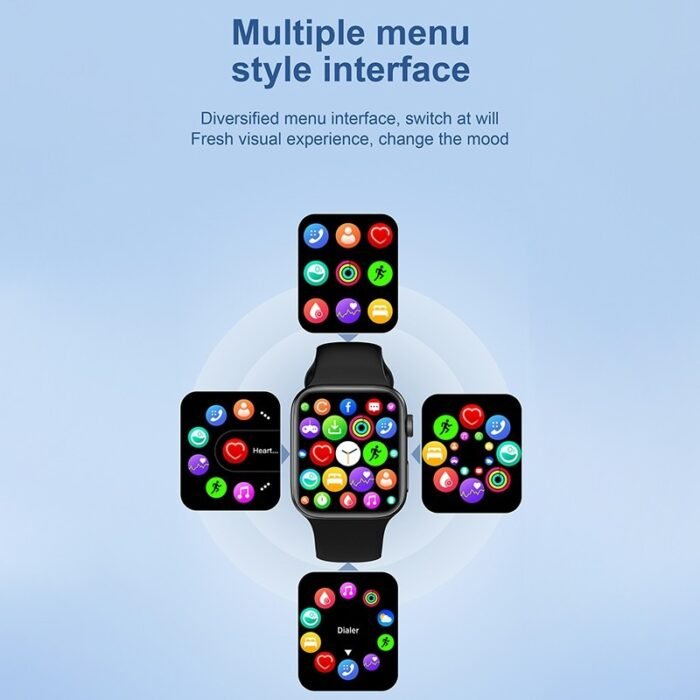 i9 Pro Max smartwatch multiple menu style interface