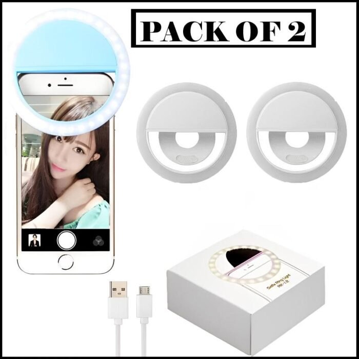 Pack of 2 Mini Portable Selfie Ring Lights